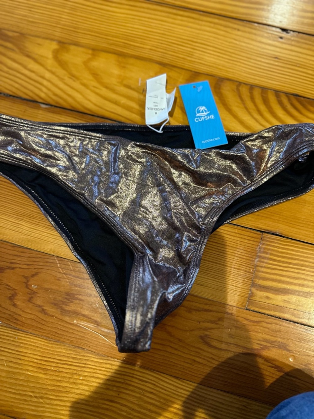 Cupshe Metallic Bronze Bikini Bottom